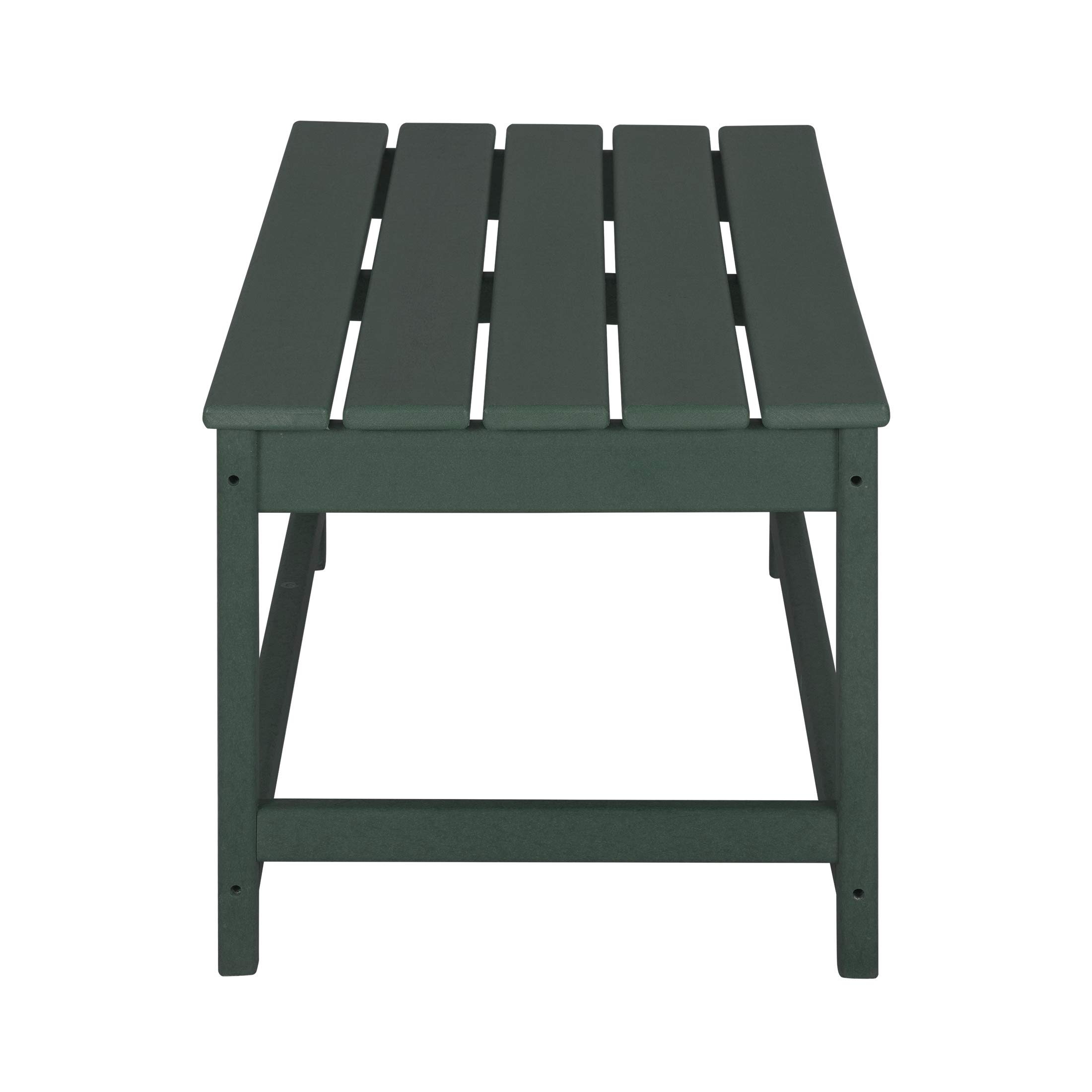 WestinTrends Malibu 3-Piece Outdoor Patio Furniture Set - All-Weather Poly Lumber Adirondack Coffee Table & 2 Side Tables in Dark Green - Perfect for Poolside, Garden, Deck or Backyard Relaxation
