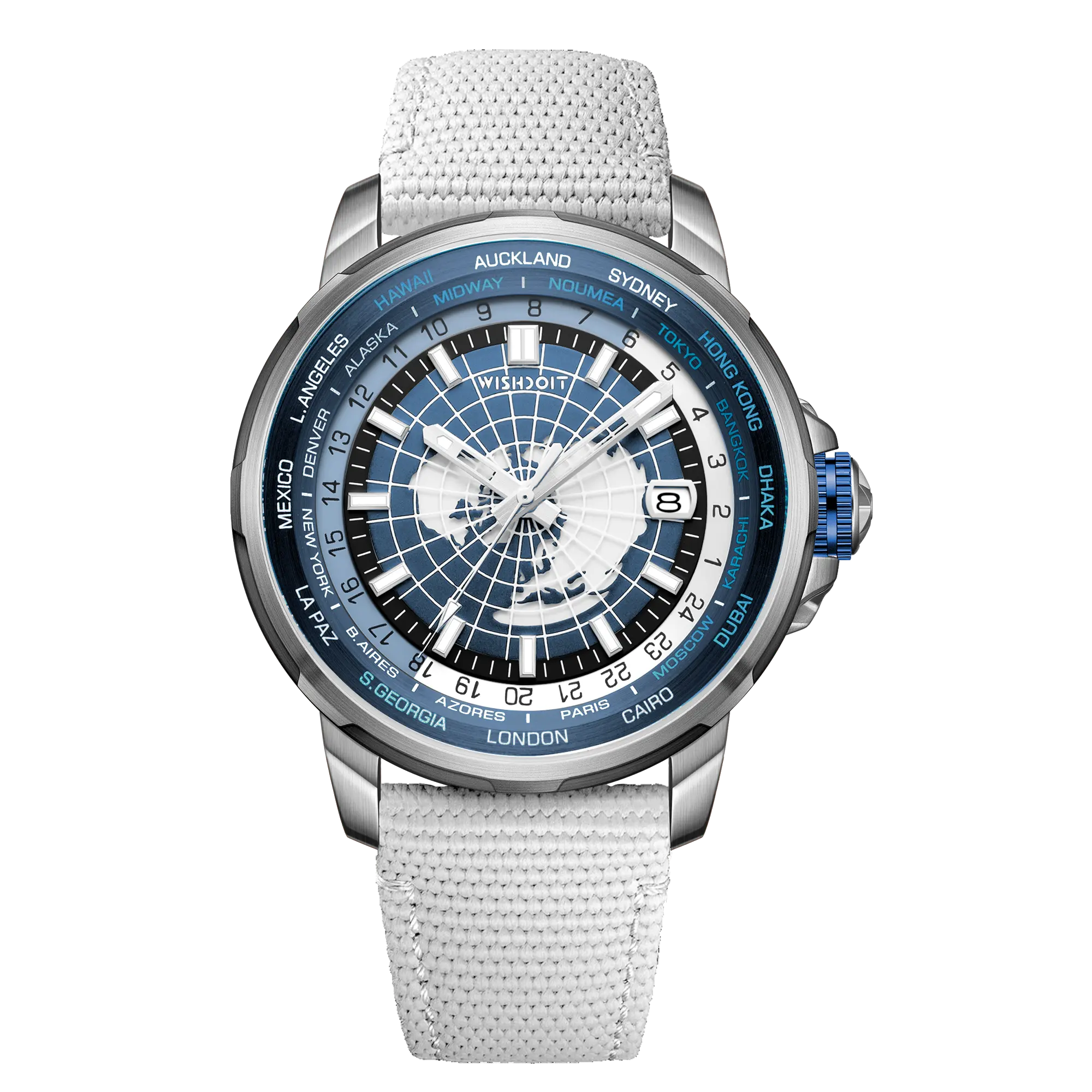 ETERNAL EARTH Automatic Self-Winding GMT Dual Time Zone Men's Watch - Perfect for Business Travel & International Timekeeping