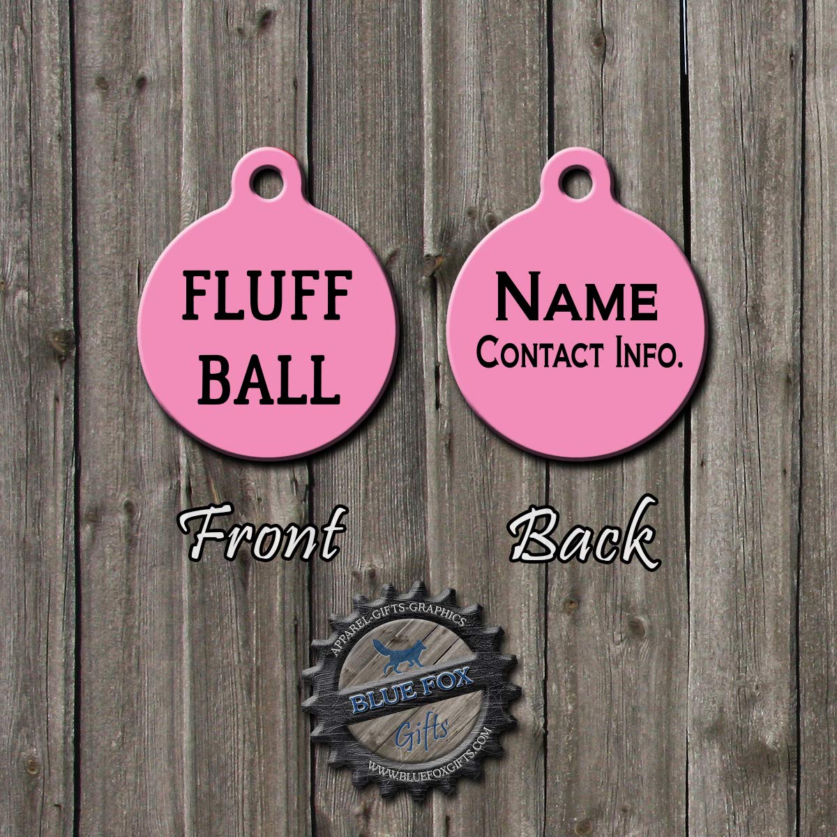 Funny Personalized Round Aluminum Pet ID Tag for Dogs & Cats