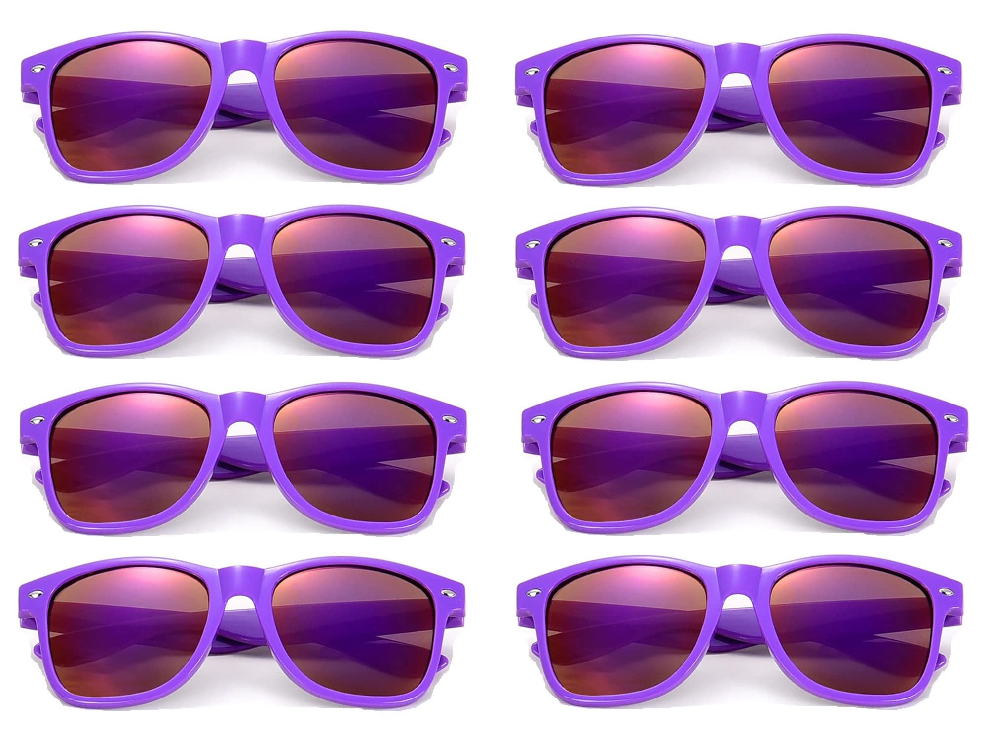 8/12/18 Pack Neon Sunglasses Bulk - Colorful Retro Party Sunglasses Multipack for Men & Women - Perfect for Pool Parties, Music Festivals & Summer Events
