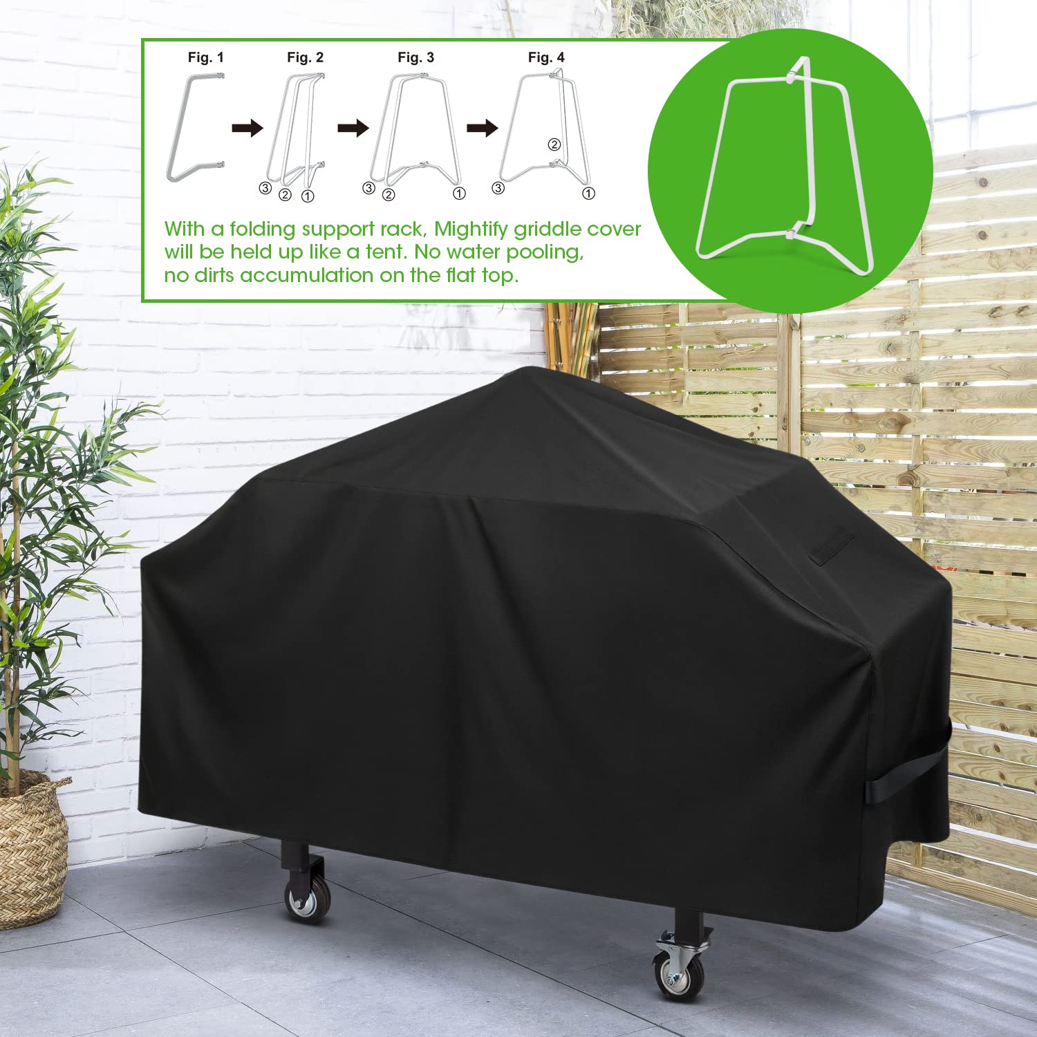 36 Inch Heavy Duty Waterproof Griddle Cover - Compatible with Blackstone, Camp Chef 600, Royal Gourmet & 4 Burner Grills | Flat Top Grill Cover with Sealed Seams & Support Rack | Perfect for Outdoor Cooking, Camping, Backyard BBQs & Patio Use