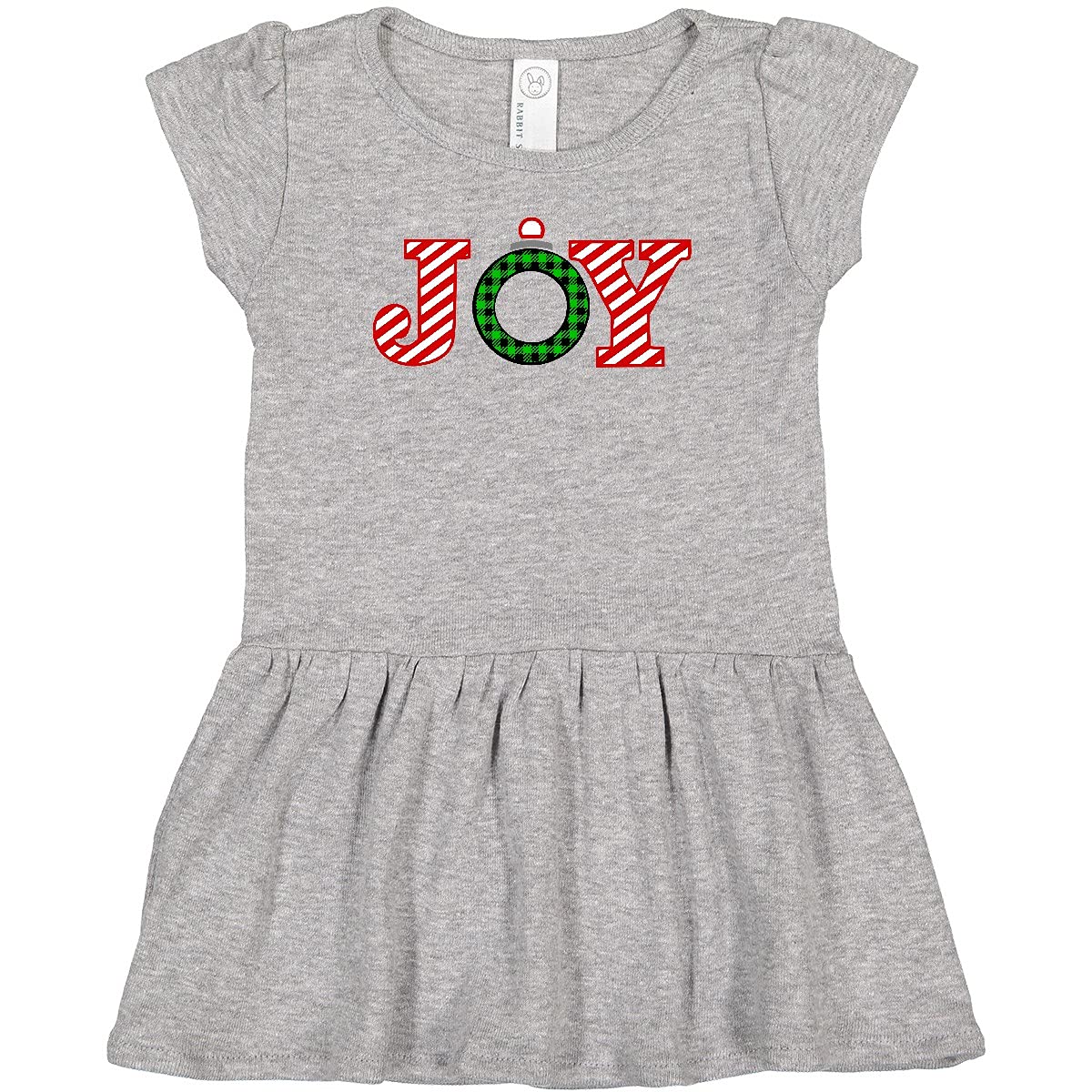 Inktastic Joy Christmas Ornament with Candy Cane Stripes Infant Dress - Festive Holiday Outfit for Baby Girls, Christmas Party & Family Photo Outfits