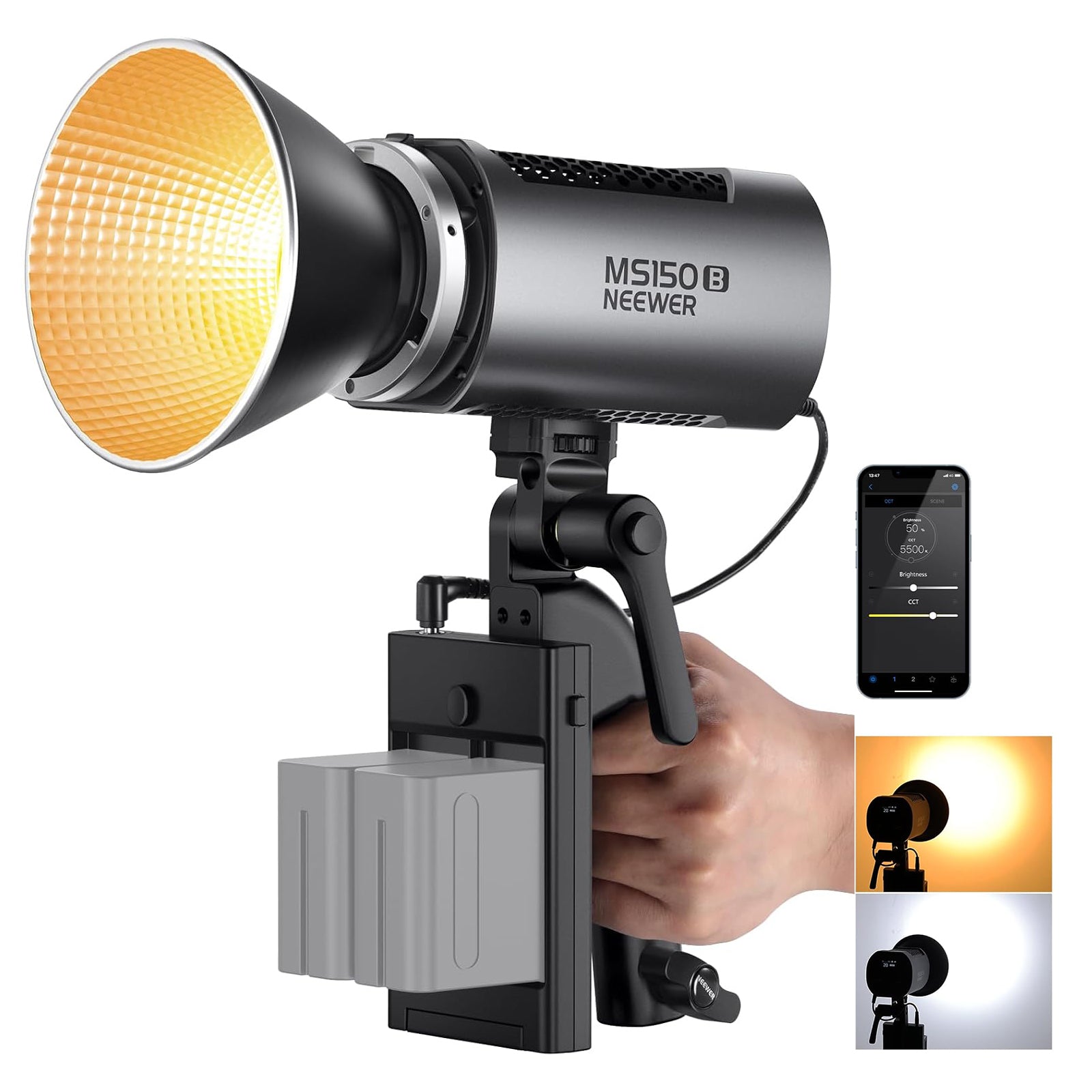 NEEWER MS150B 130W Bi-Color LED Video Light for Photography, YouTube Videos, and Studio Lighting - Perfect for Vlogging, Live Streaming, and Professional Filmmaking