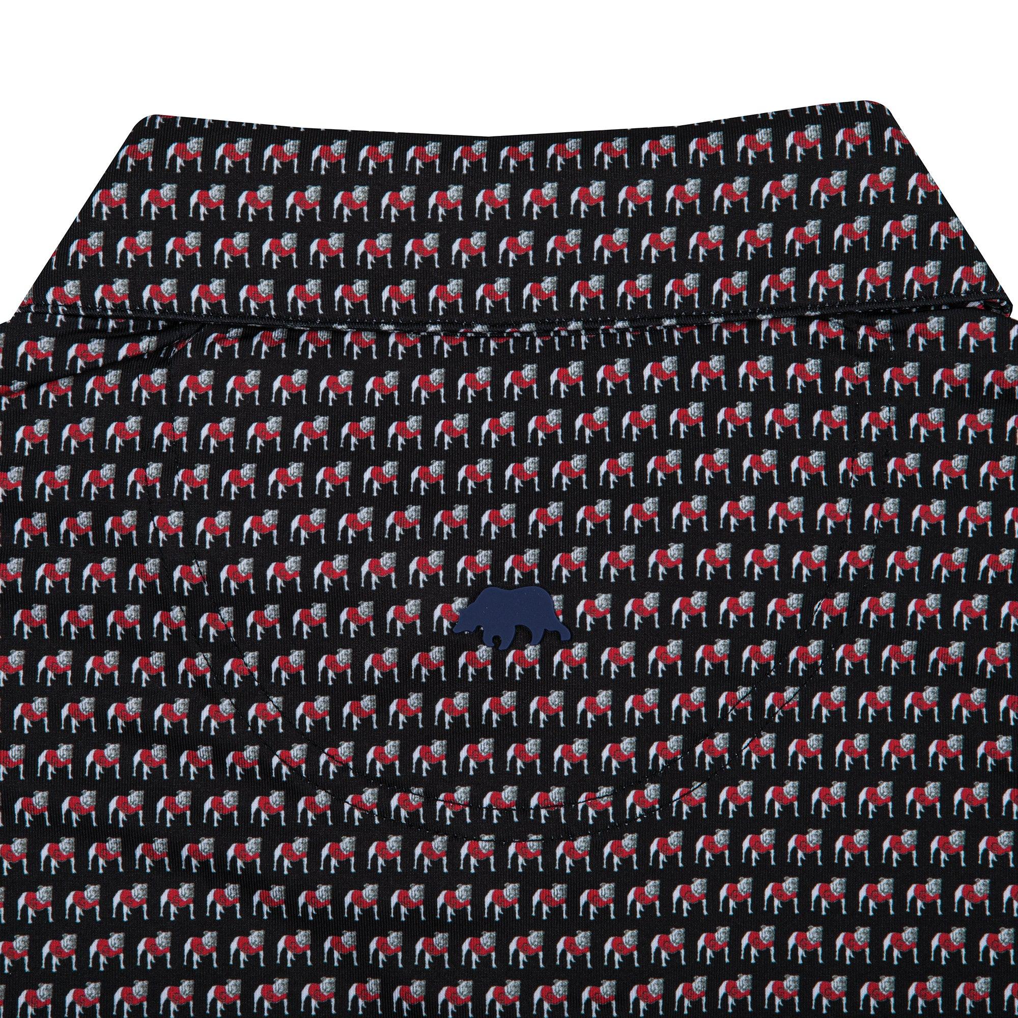 Standing Bulldog Printed Polo Shirt for Men - Stylish Black Cotton Casual Wear - Perfect for Office, Golf & Outdoor Activities