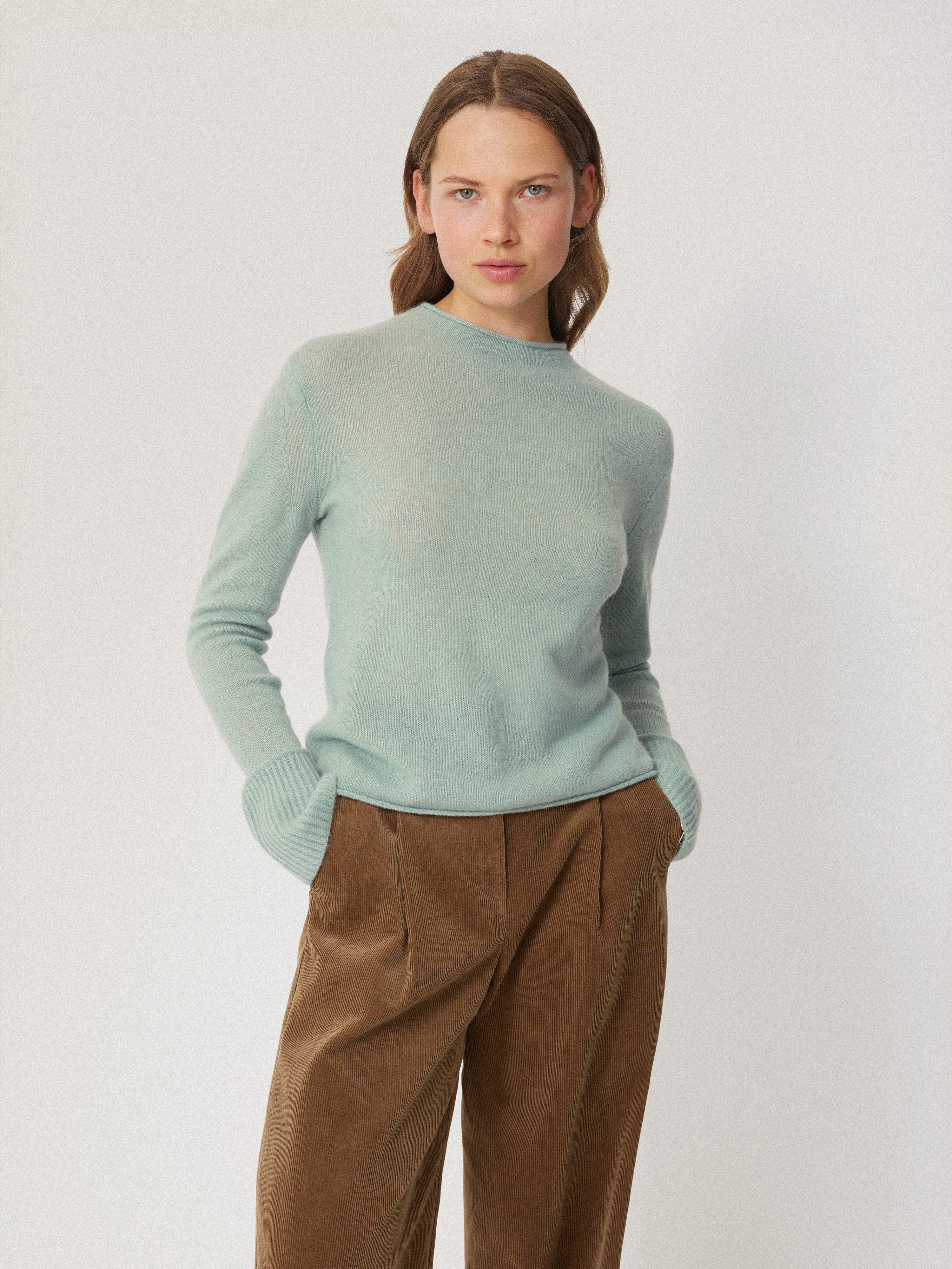 Cloud Cashmere Eldon Jumper | Soft Blue Haze Sweater for Women | Perfect for Office Wear & Winter Layering