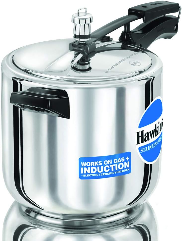 Hawkins Stainless Steel 6L Pressure Cooker - 6 Quart Capacity, Induction Compatible, Multi-Cooker for Fast & Healthy Meals - Perfect for Soups, Stews, Rice & Meal Prep