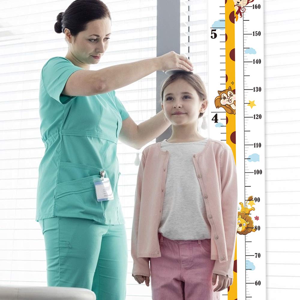 Baby Growth Chart for Kids & Toddlers - Canvas Height Chart for Boys & Girls, Wooden Wall Ruler for Nursery & Bathroom Decor - Waterproof, Hangable & Removable Measuring Tool - Perfect for Tracking Child Development in Bedrooms, Playrooms & Daycare Centers