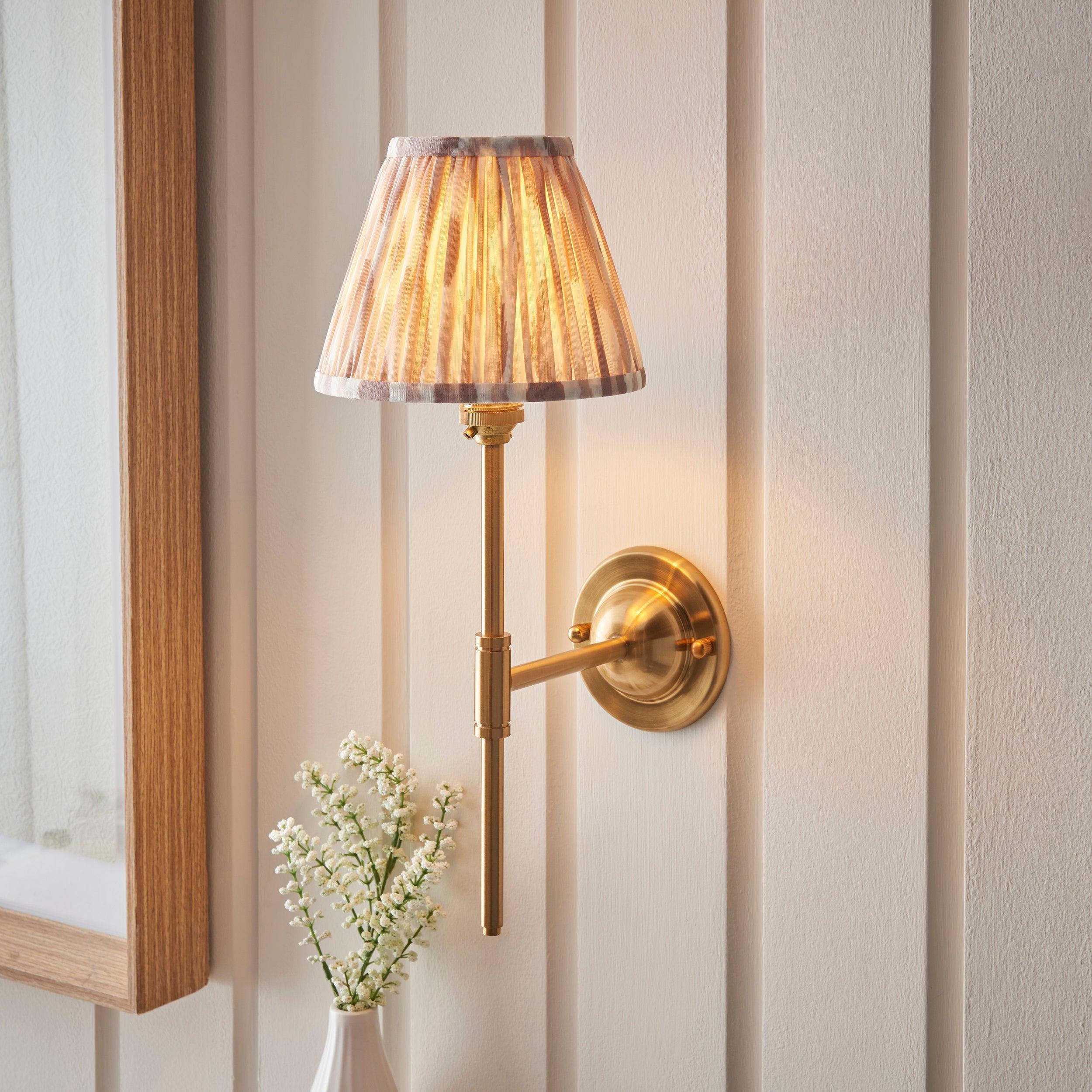 Brass Dome T Bar Wall Light with 16cm Shade - Vintage Industrial Ceiling Fixture for Living Room, Bedroom, or Entryway Lighting