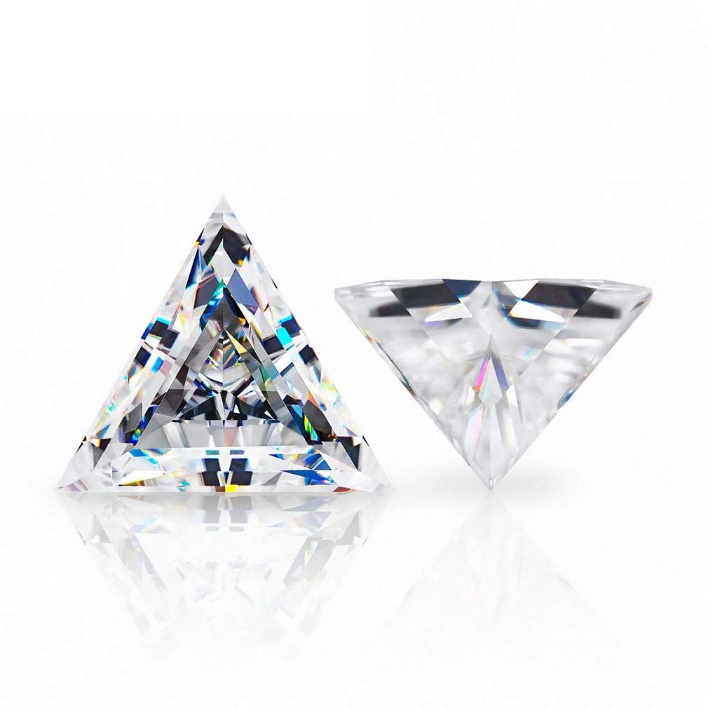2.00CT Loose Moissanite Gemstone - VVS1 Clarity, Colorless Diamond Alternative, Triangle Cut Brilliant for Vintage Jewelry Making | Perfect for Engagement Rings, Wedding Bands, Pendants, Earrings & Necklaces