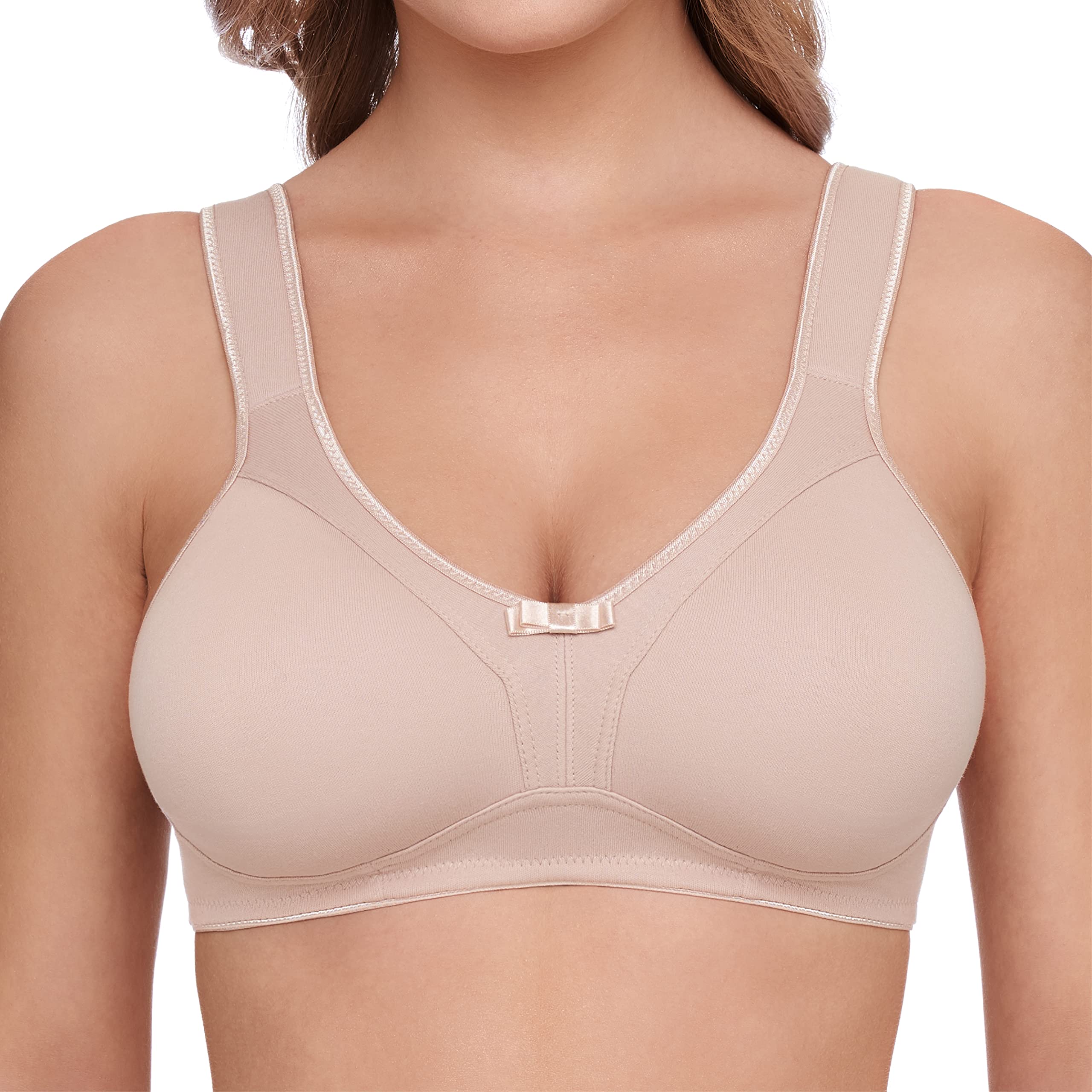 Wire-Free Cotton Rich Bra for Women - Comfortable Seamless Support - Perfect for Yoga, Lounge & Everyday Wear
