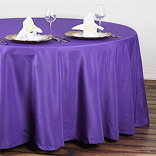 BalsaCircle Halloween Party Tablecloth - 10 Pack 108 Inch Round Purple Washable Polyester Table Cover for Dining, Kitchen, Events & Party Decorations - Perfect for Halloween, Thanksgiving & Christmas Celebrations