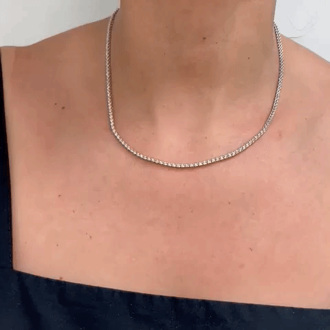 2.55 Carat Diamond Tennis Necklace - 14K Gold Buttercup Setting (1.3mm) for Women - Elegant Jewelry Gift for Anniversary, Wedding & Special Occasions