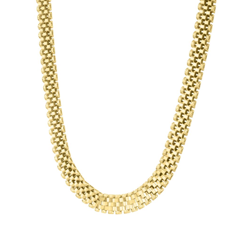 14K Gold Faceted Panther Link Necklace for Women - Elegant Statement Jewelry for Parties, Date Nights & Special Occasions