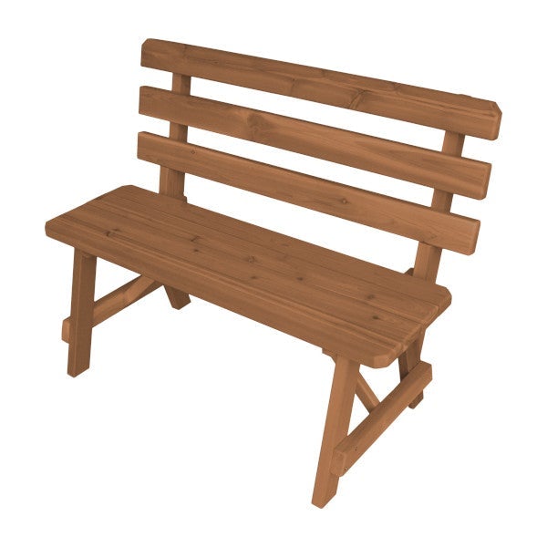 Premium Western Red Cedar Backyard Bench with Backrest – Perfect for Gardens, Patios, and Outdoor Relaxation