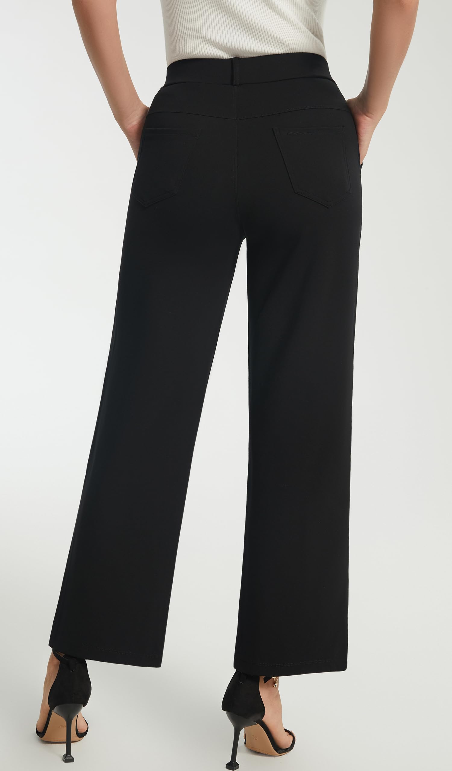 AFITNE Women's High Waist Yoga Dress Pants - Stretchy Pull On Business Casual Ankle Pants for Work, Office & Yoga - Comfortable Professional Trousers for Women