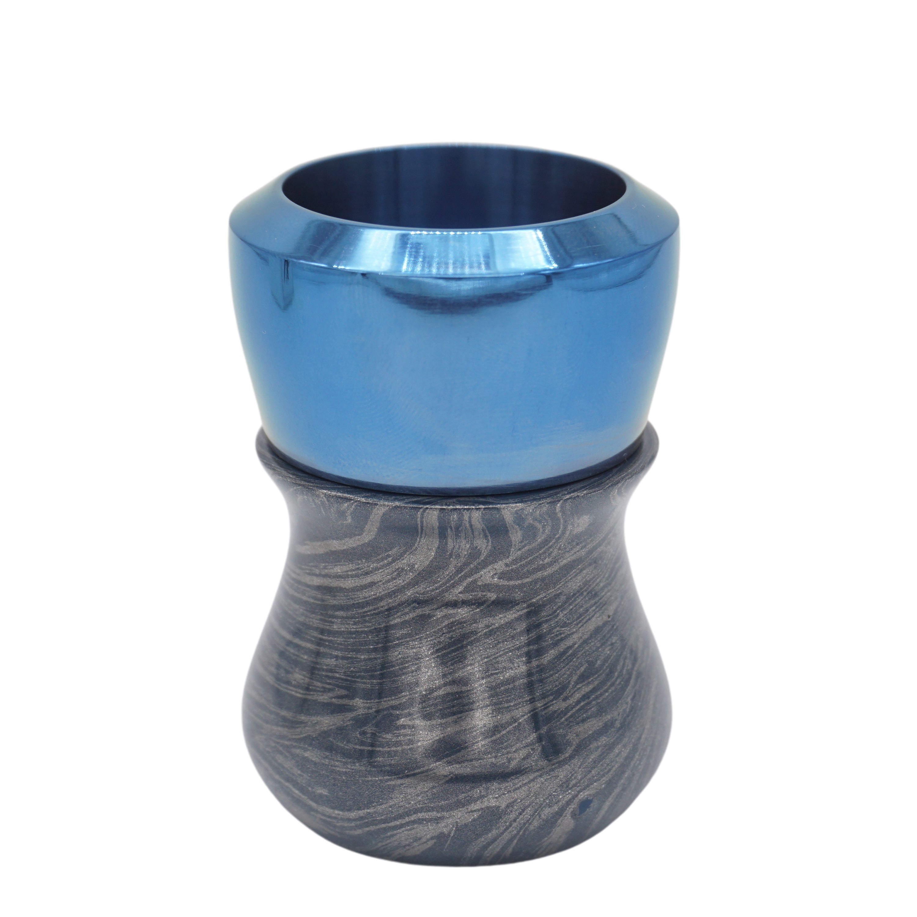 Premium Blue Bronze & Aluminum Handcrafted Shaving Brush Handle - Fits 28mm & 30mm Knots - Perfect for Wet Shaving & Grooming Gifts for Men