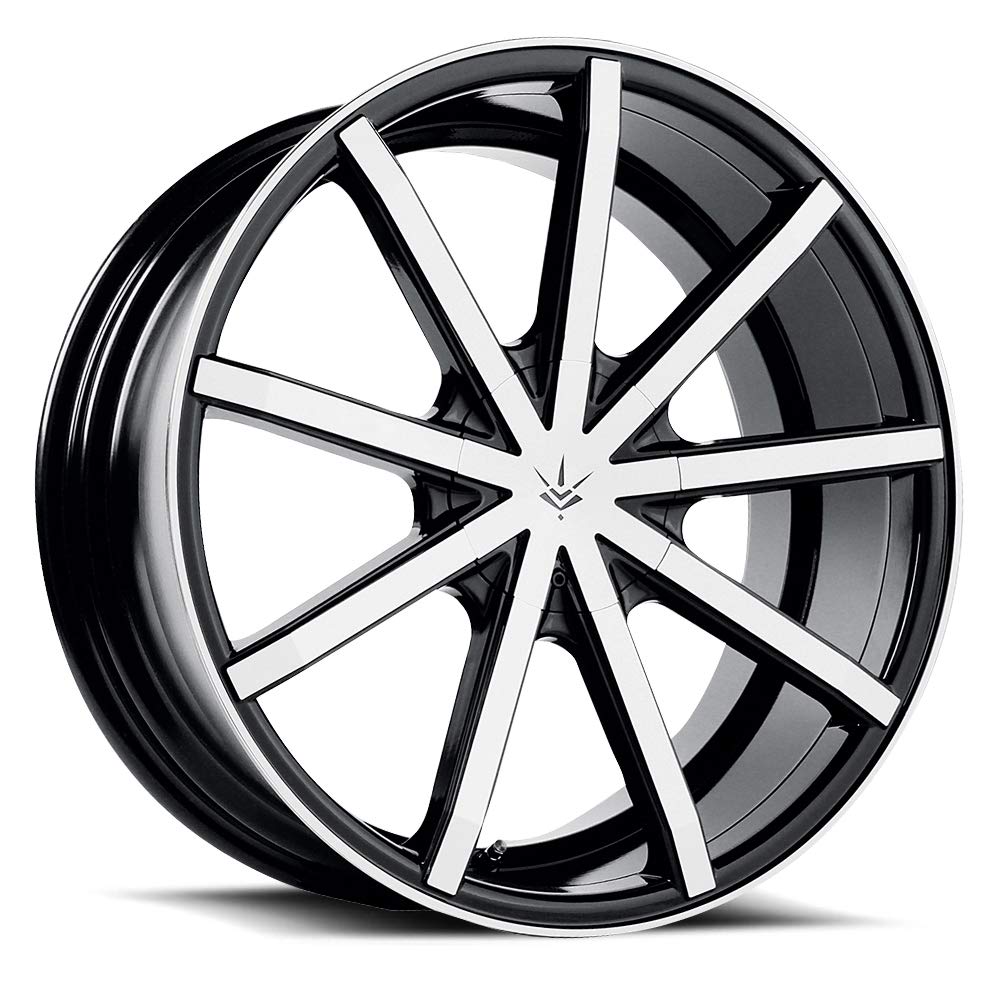 Verde Custom Wheels V69 Contra Gloss Black Wheel with Machined Lip - 20x8.5 Inches, 6x120mm Bolt Pattern - Perfect for Trucks, SUVs, and Custom Car Builds