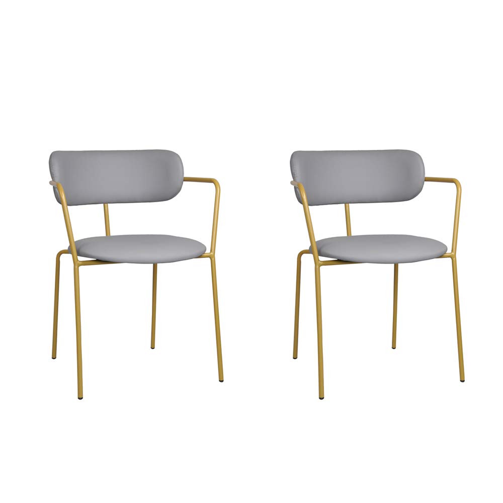 GIA DC09-GD Modern Vegan Leather Dining Chair in Gray - Contemporary Kitchen & Dining Room Furniture for Home & Restaurant Use