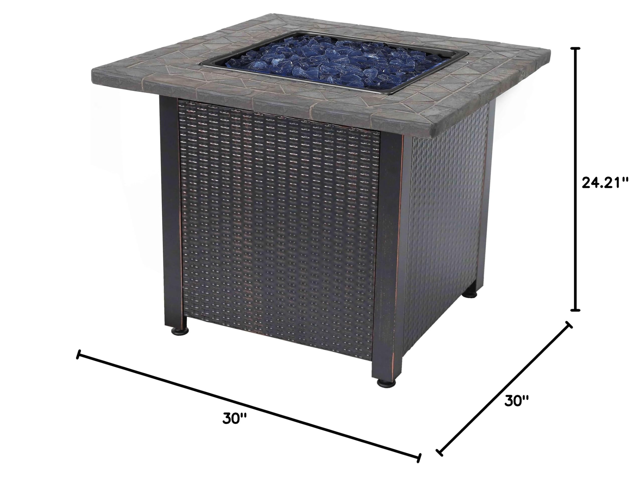 Endless Summer GAD1401GB Blue Glass LP Gas Outdoor Fire Pit - Perfect for Patio, Backyard, and Camping Gatherings