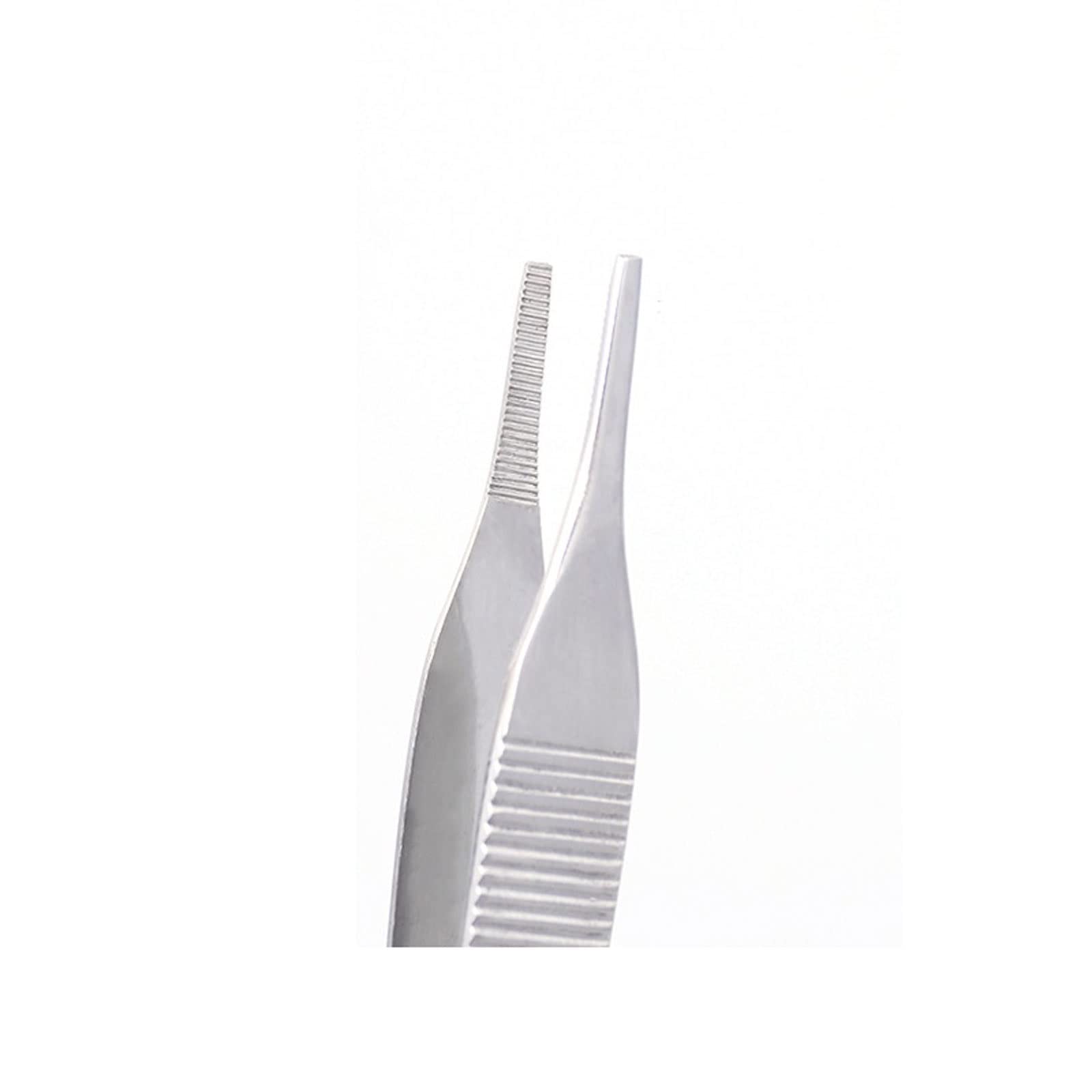 Professional Stainless Steel Hair Removal Tweezers for Eyebrow Shaping, Eyelash Extensions & Plastic Surgery - 12cm Precision Beauty Tool with Teeth & Hooks - Perfect for Salon, Home Use & Medical Procedures