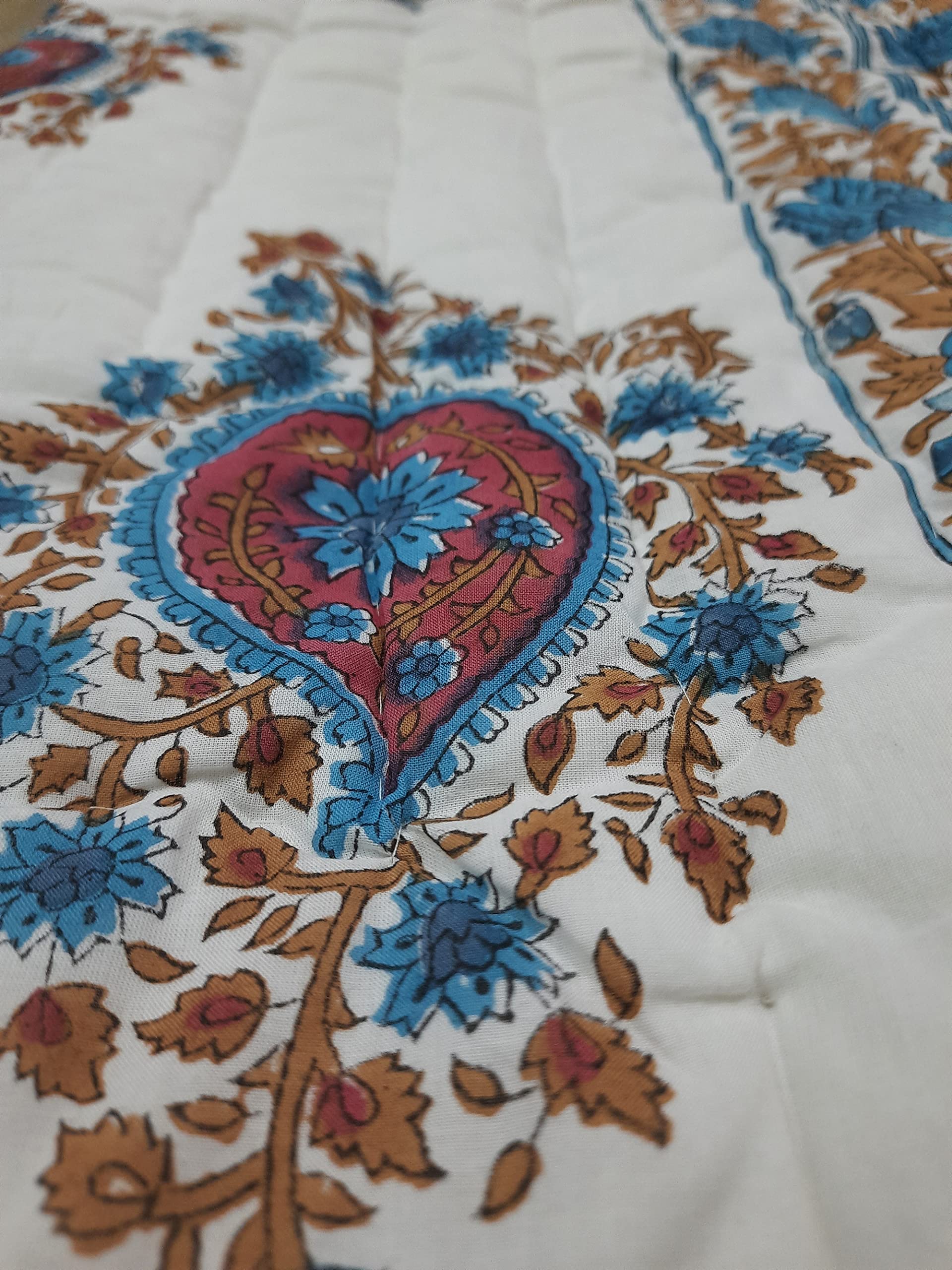 Premium 100% Cotton Indian Quilt - Soft & Breathable Bedding for Twin, Queen, King Sizes (60x90, 90x108, 108x108 Inches) - Perfect for Cozy Nights & Home Decor