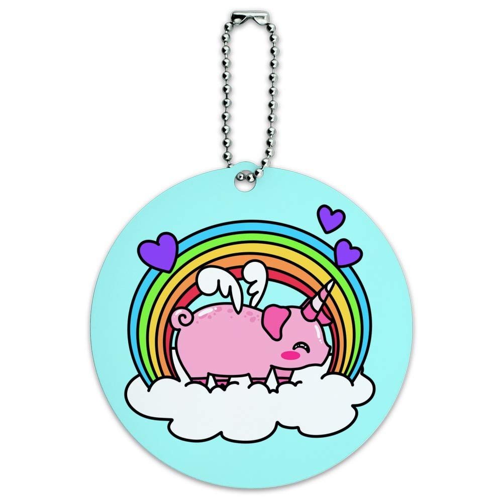 Adorable Unicorn Pig Rainbow Luggage ID Tag - Cute Suitcase & Carry-On Accessory for Travel, Kids, and Unique Gift Ideas