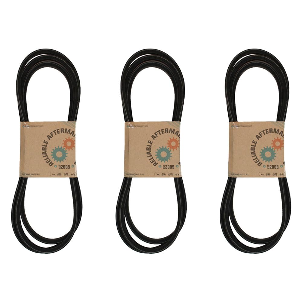 RAParts 3-Pack REL Blade Drive Belts - Compatible with Scag Sabre Tooth Tiger 61-inch Mowers (SMST61, SMST61A, SMST61V, SMT61A, SMT61V, STT29CHEFI) - Replacement Belts for Lawn Mower Maintenance & Performance