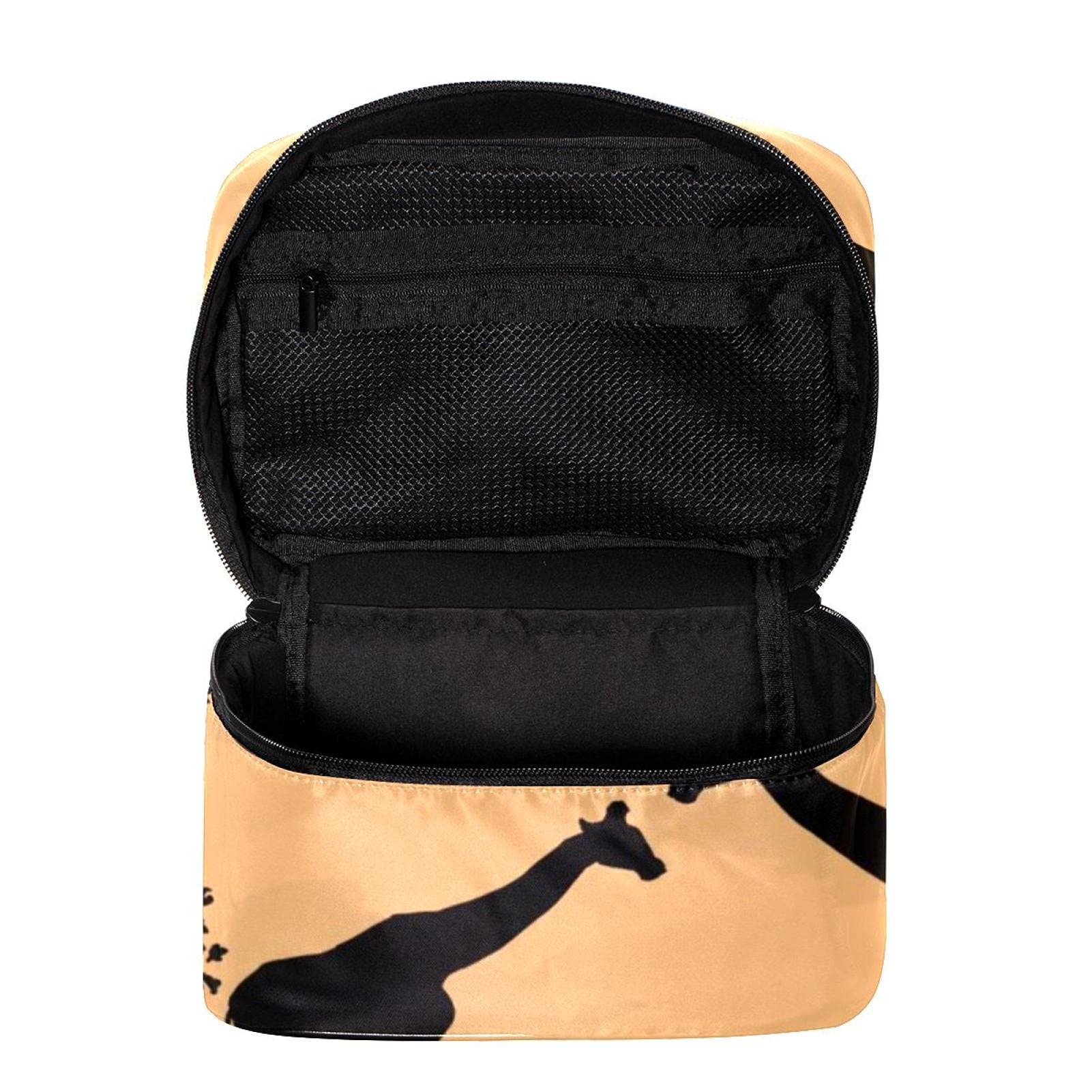 African Giraffe Sunset Travel Makeup Bag - Large Cosmetic Organizer with Zipper for Women & Girls | Perfect for Vacation, Gym, and Daily Essentials Storage