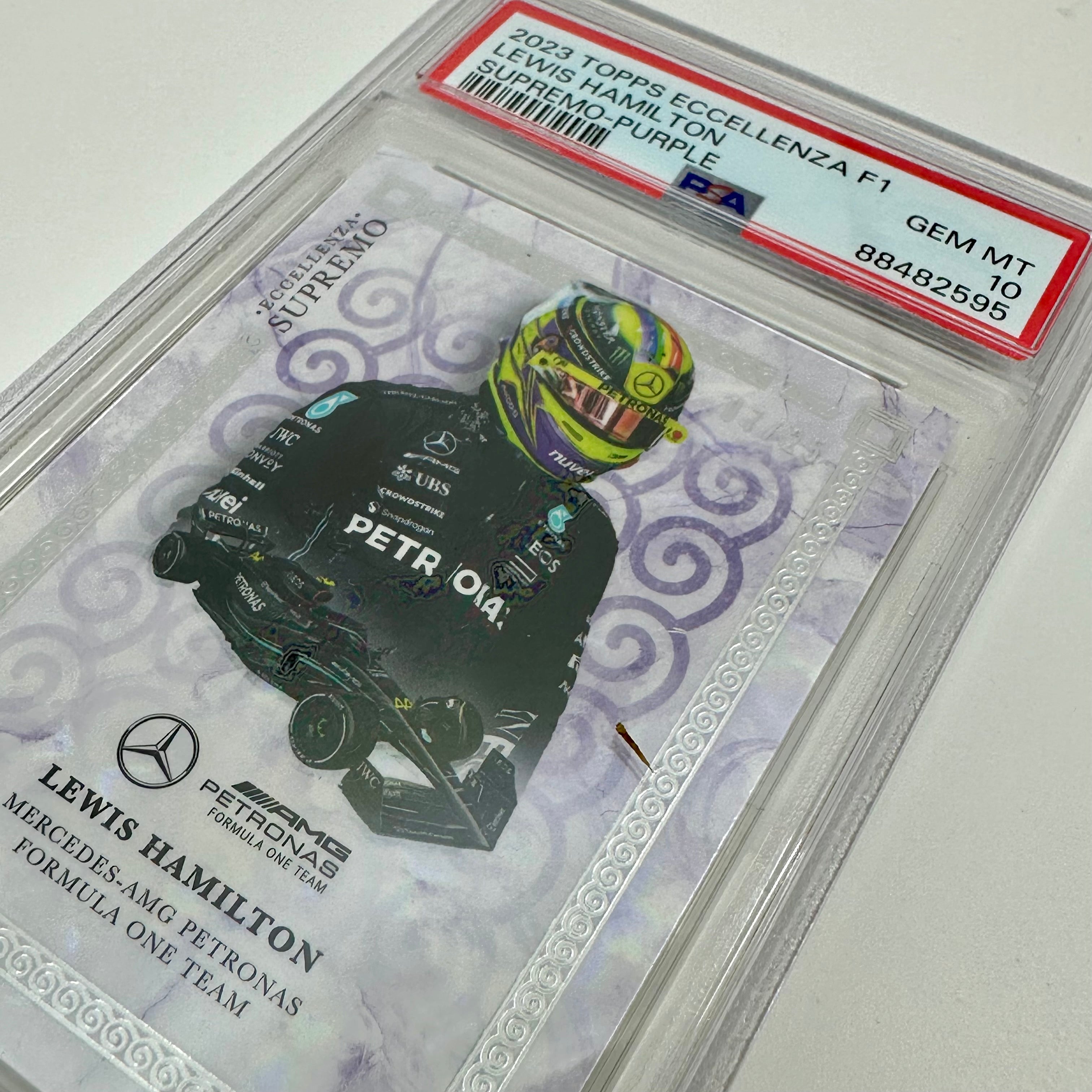2023 Topps Eccellenza Supremo Lewis Hamilton Purple #7/25 PSA 10 Graded Card - Perfect for F1 Collectors, Sports Memorabilia Displays, and Investment Portfolios