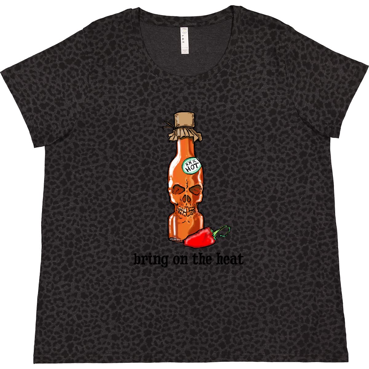 Bring on The Heat Skull & Pepper Women's Plus Size T-Shirt | Inktastic Graphic Tee | Casual Wear & Halloween Costume