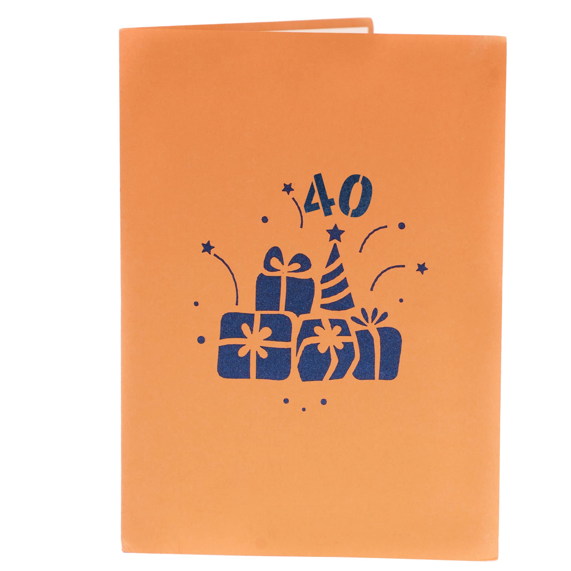 40th Birthday Pop Up Card - Unique 3D Greeting Card for 40th Birthday Celebration - Perfect Gift for Daughter, Son, Granddaughter, Niece or Nephew - Great for Milestone Birthday Parties & Special Occasions