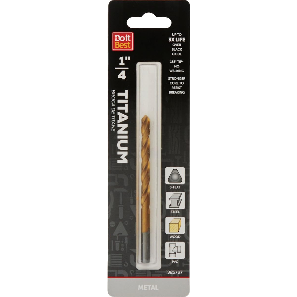 Premium Mibro Titanium Nitride Coated Jobber Drill Bit - 1 Pack High Speed Steel Drill Bit for Metal, Wood & Plastic - Ideal for DIY, Construction & Metalworking Projects
