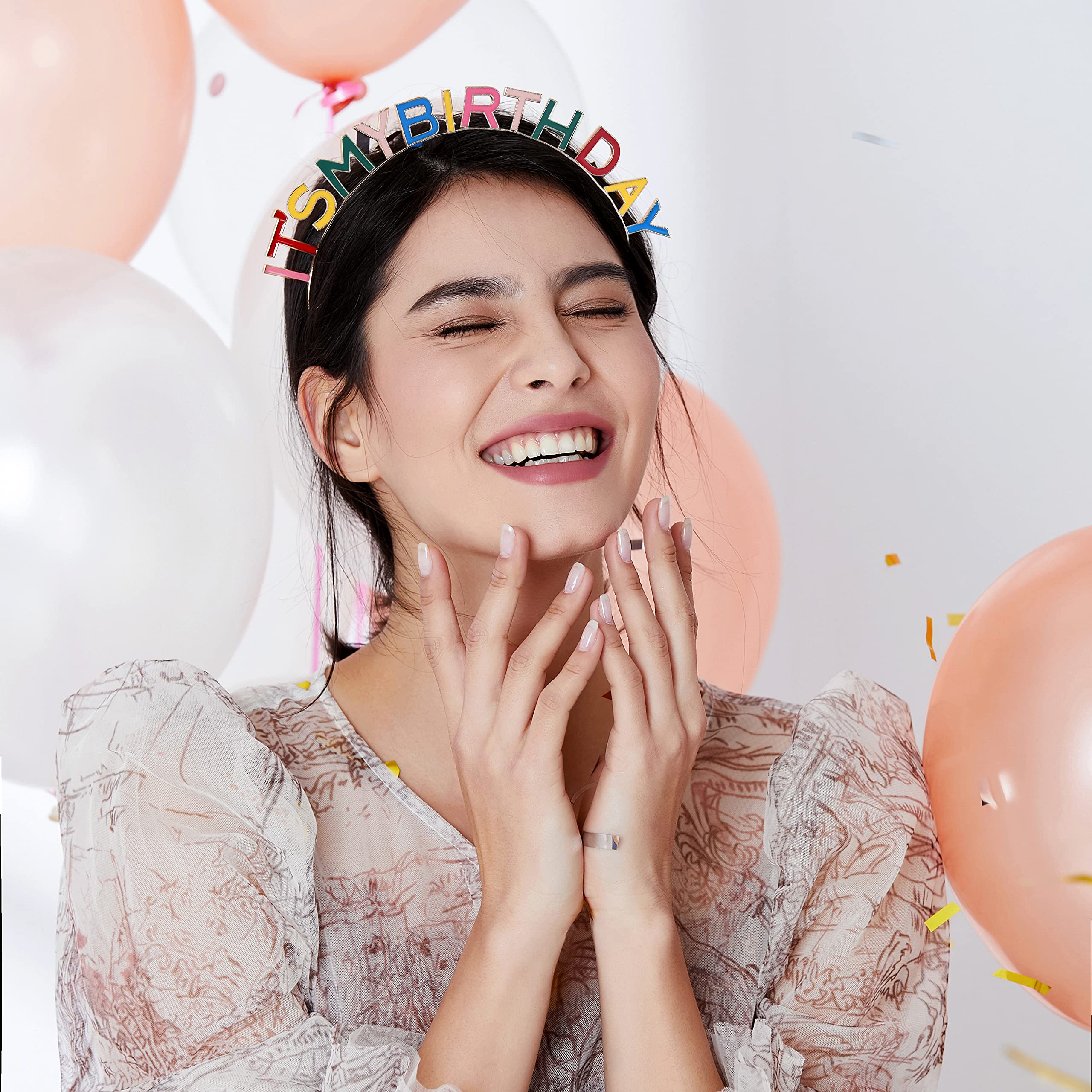 Happy Birthday Crown Headband for Women - Colorful Birthday Party Headpiece, It's My Birthday Tiara | Perfect for Birthday Celebrations, Bachelorette Parties & Festive Events