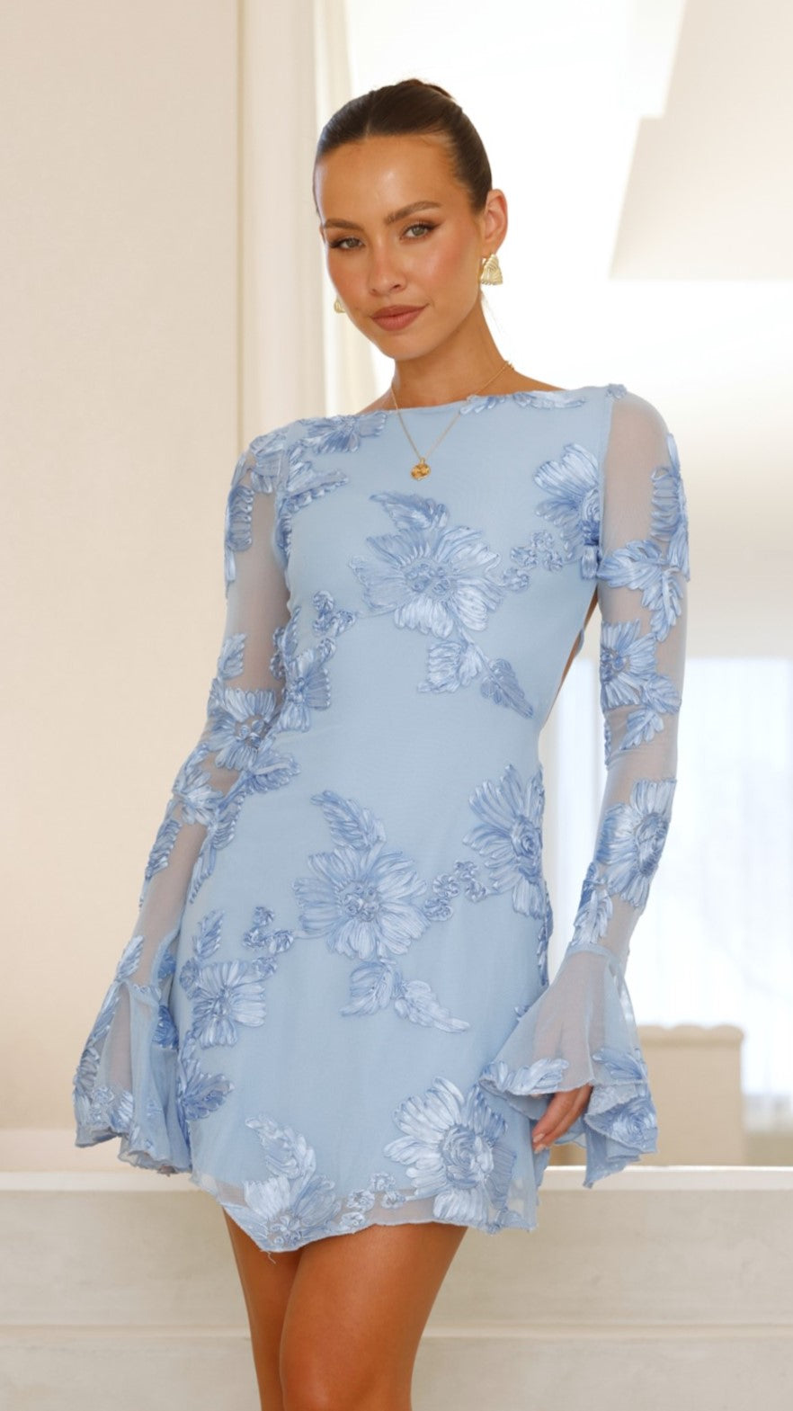 Lanesia Mini Dress for Women - Stylish Blue Summer Casual Dress for Beach, Party & Date Night