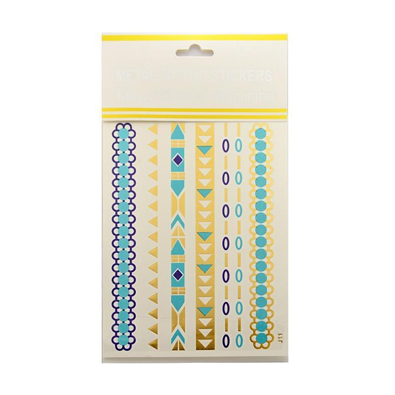 Metallic Temporary Tattoos for Women & Men - Shimmering Body Art Stickers for Parties, Festivals & Cosplay - Waterproof & Long Lasting