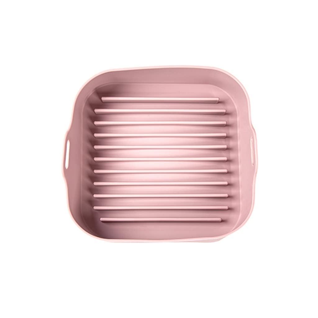 Non-Toxic Air Fryer Silicone Grill Mat - Heat Resistant Baking Tray for Chicken, BBQ, Microwave & Oven - Pink (1pc) - Perfect for Healthy Cooking, Grilling & Meal Prep