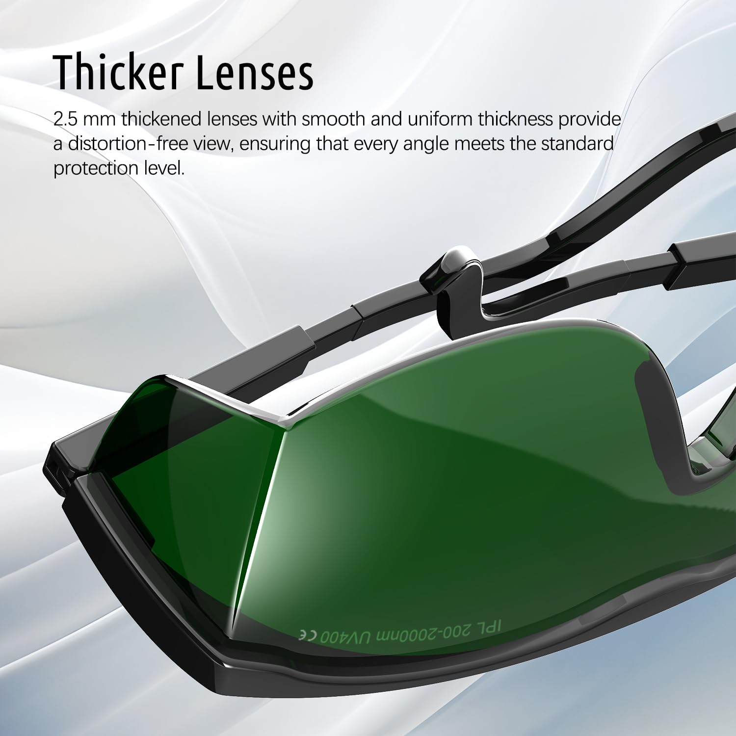 IPL Safety Glasses 200-2000nm - Laser Eye Protection Goggles with Anti-Fog & UV400 Filter, 2.5mm Thickened OD4+ Lens for Hair Removal, Tanning - Perfect for Home IPL Devices and Professional Salon Use