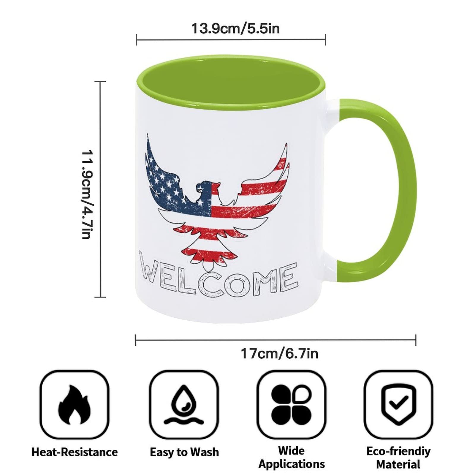 Funny Thanksgiving Coffee Mug - 11oz Ceramic Farmhouse Mug with USA Flag Design, Motivational Gifts for Workers, Elderly, Mom & Girlfriend - Perfect for 4th of July, Office Use & Holiday Celebrations