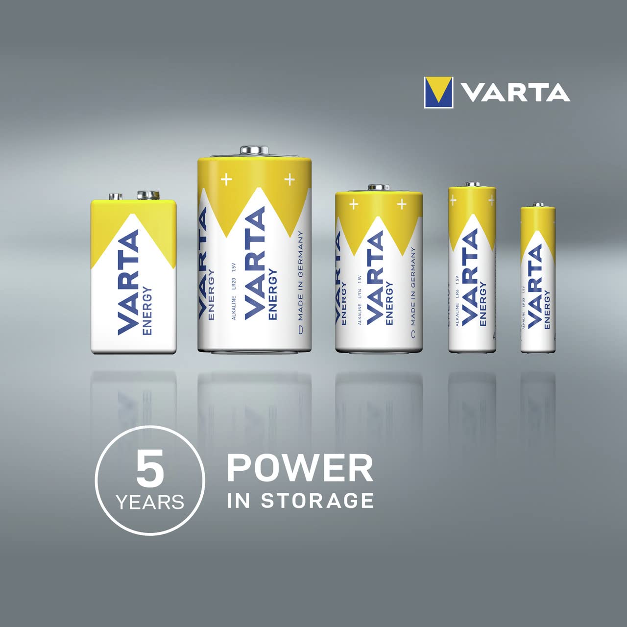 VARTA Energy AAA Alkaline Batteries 24-Pack - LR03 Micro Batteries Made in Germany - Long-Lasting Power for Radios, Wall Clocks, Remote Controls & Electronic Devices