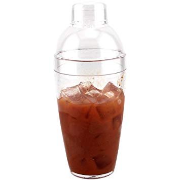 24-Pack 14 oz Clear Heavy-Duty Disposable Plastic Cocktail Shakers - Professional Drink Mixers for Martinis, Margaritas & Cocktails - Perfect for Bars, Parties & Home Mixology