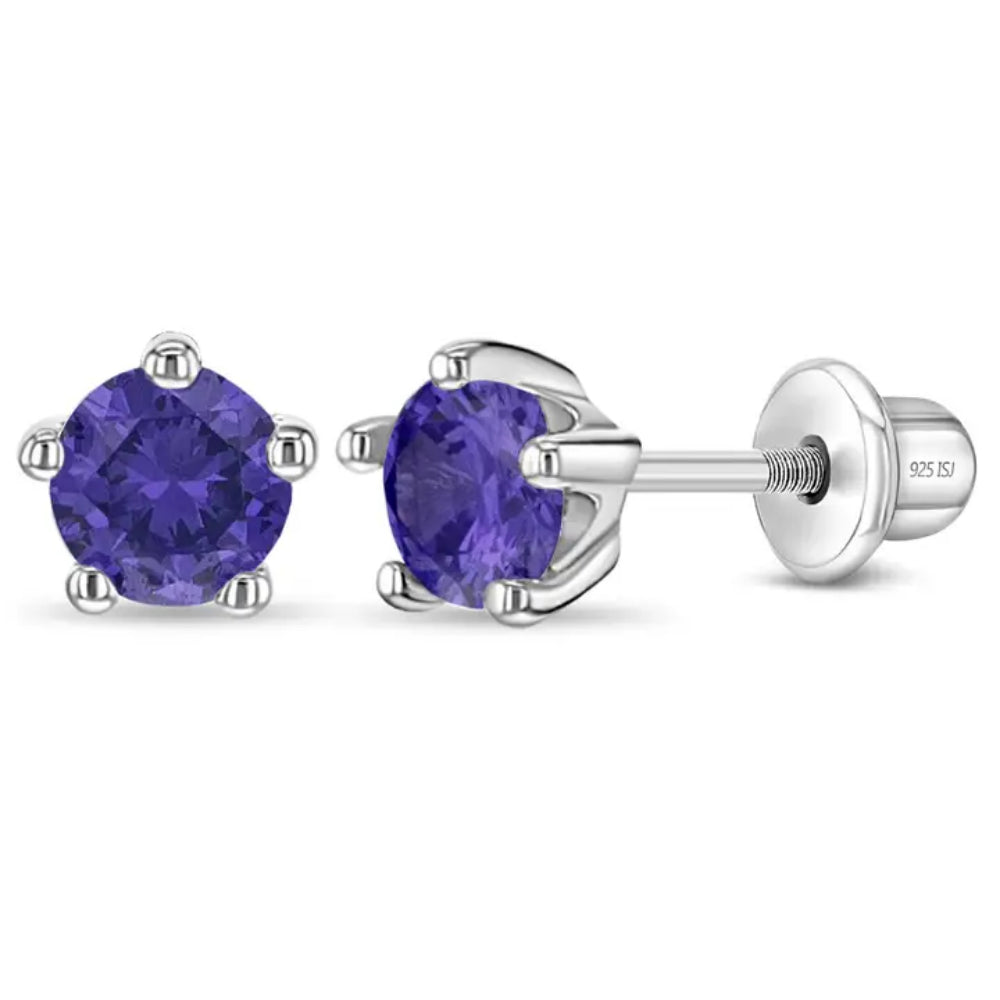 Kids' Classic CZ Birthstone Stud Earrings - Perfect for Birthdays, Gifts & Special Occasions