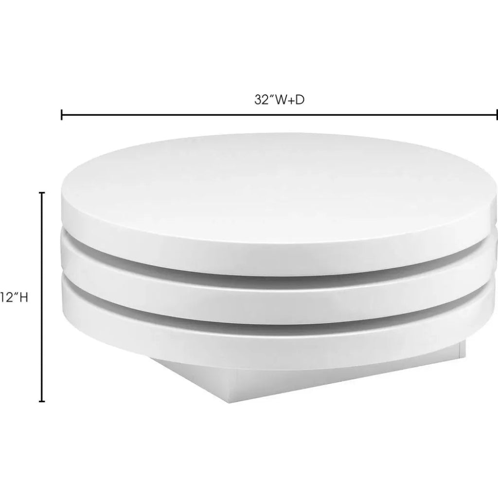 31.5 Inch White Modern Coffee Table - Stylish Living Room Centerpiece for Home Decor & Small Space Furniture