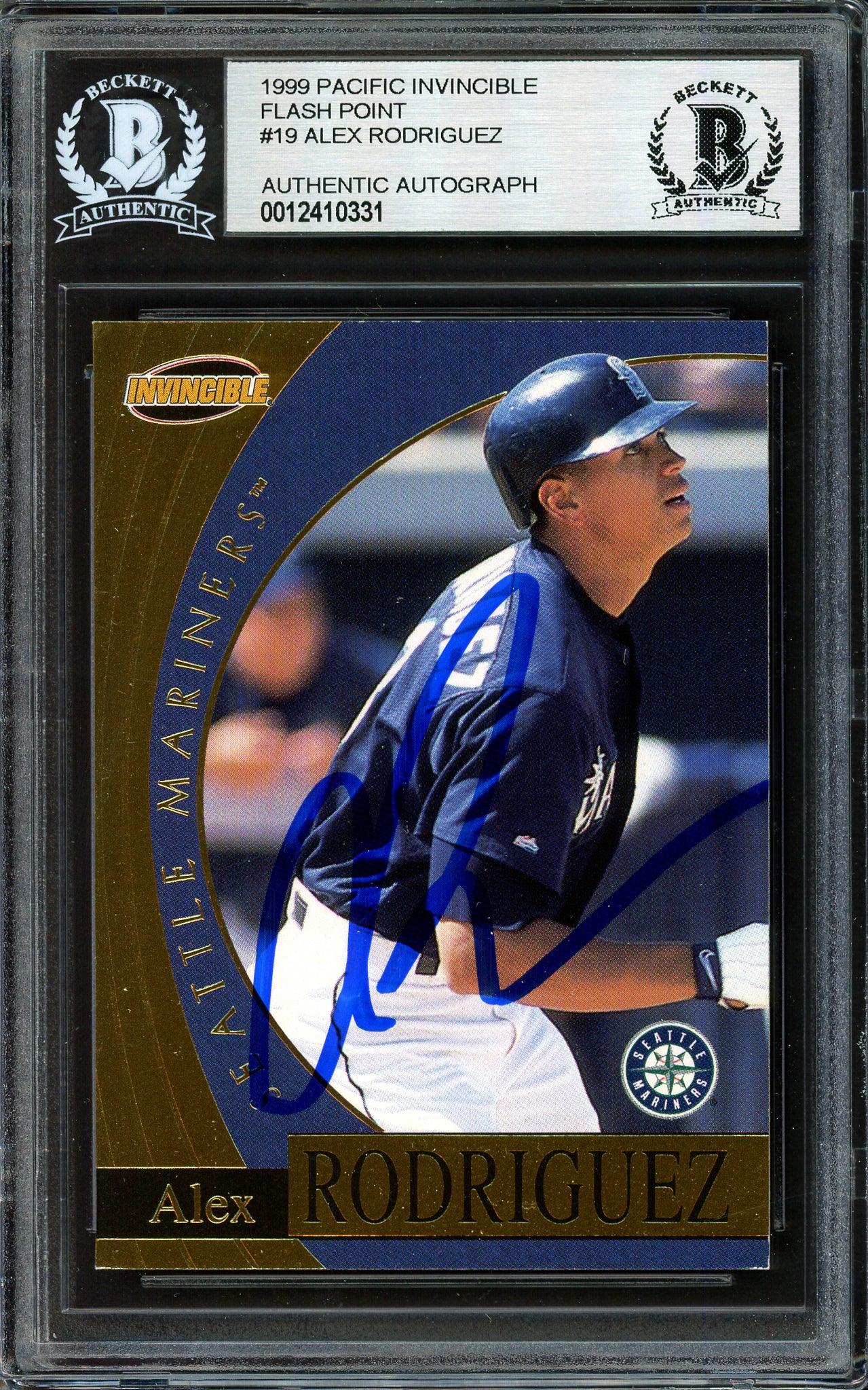 Alex Rodriguez Autographed 1999 Pacific Invincible Baseball Card #19 - Seattle Mariners - Beckett BAS #12410331 - Perfect for Sports Memorabilia Collectors & MLB Fans