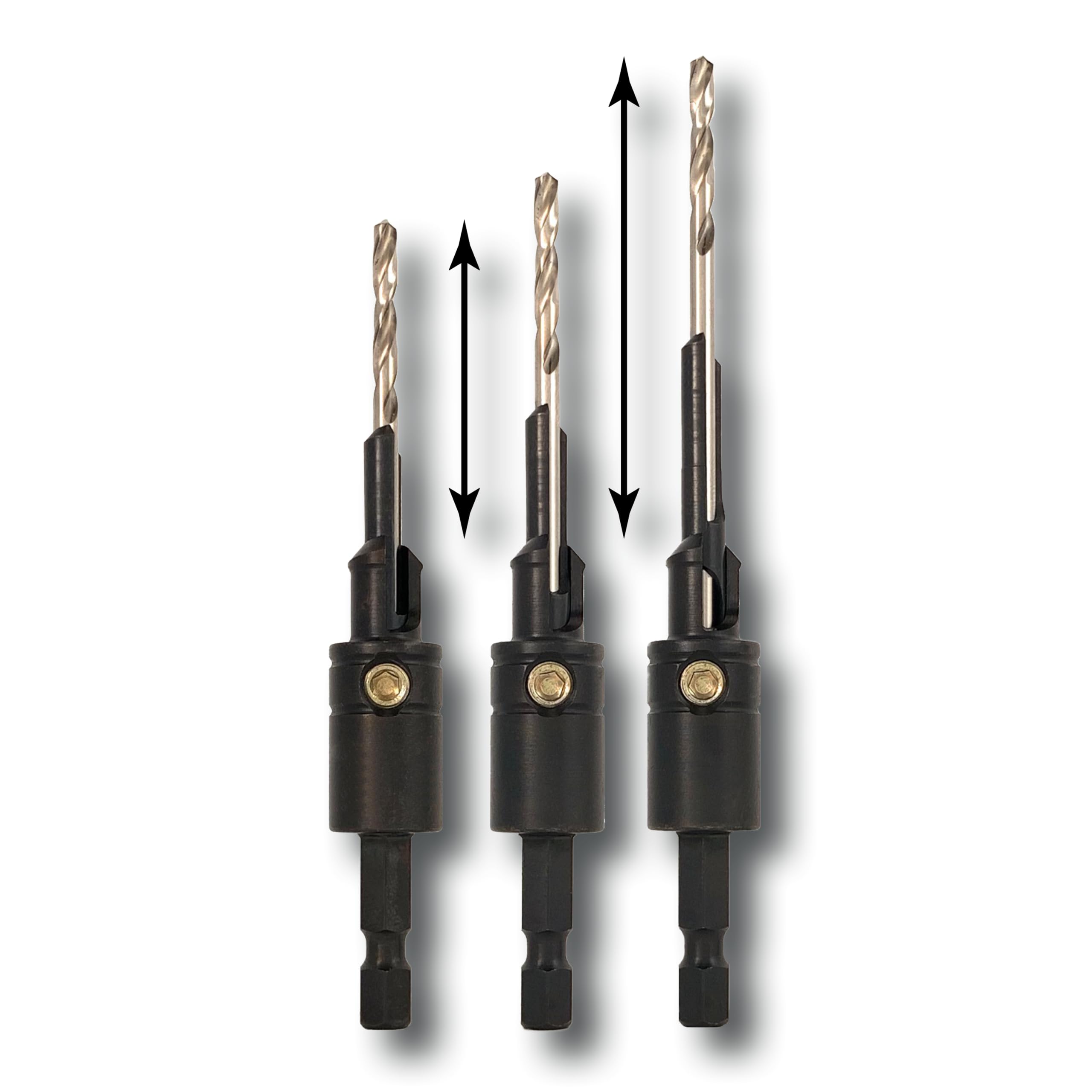 Snappy Tools #8 Adjustable Clearance Bore Countersink - 3-in-1 Step Drill Bit for #8 Screws (7/64