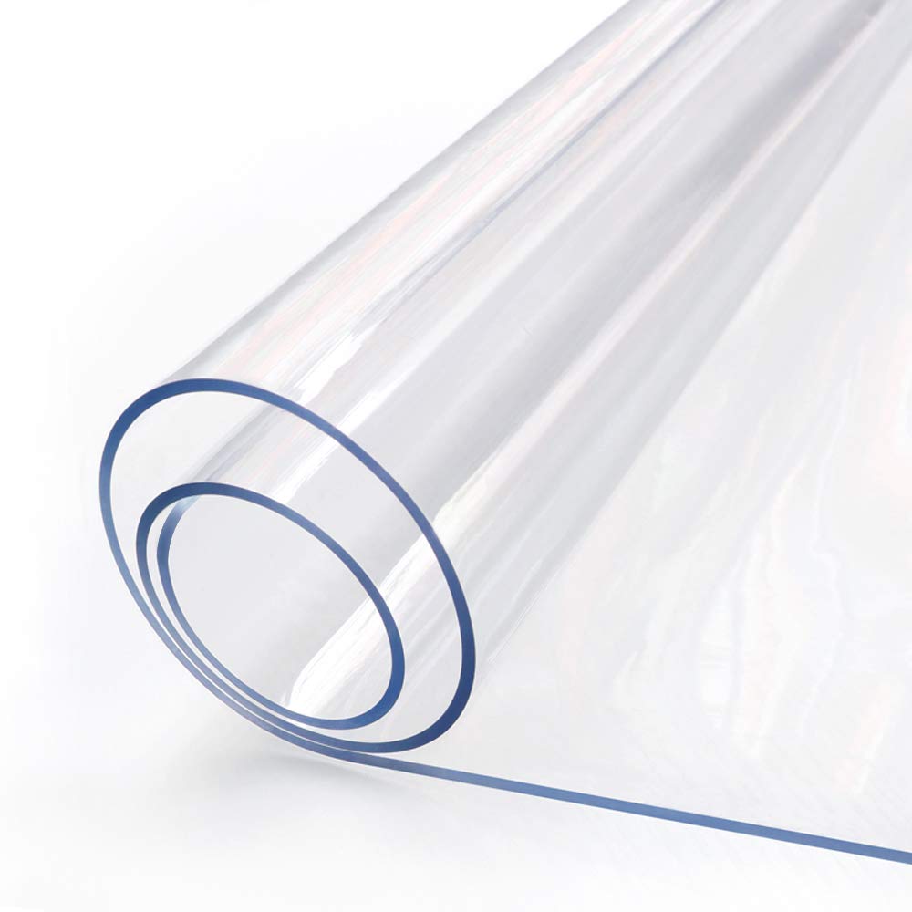 Waterproof PVC Vinyl Clear Plastic Table Protector - 40 x 96 Inch Rectangular Dining Table Cover for 8 Foot Tables | Scratch-Resistant Desk Pad Mat for Wooden Furniture, Glass Coffee Tables, Entryway & Sofa Side Protection | Ideal for Dining Rooms, Kitchens, Offices & Home Decor