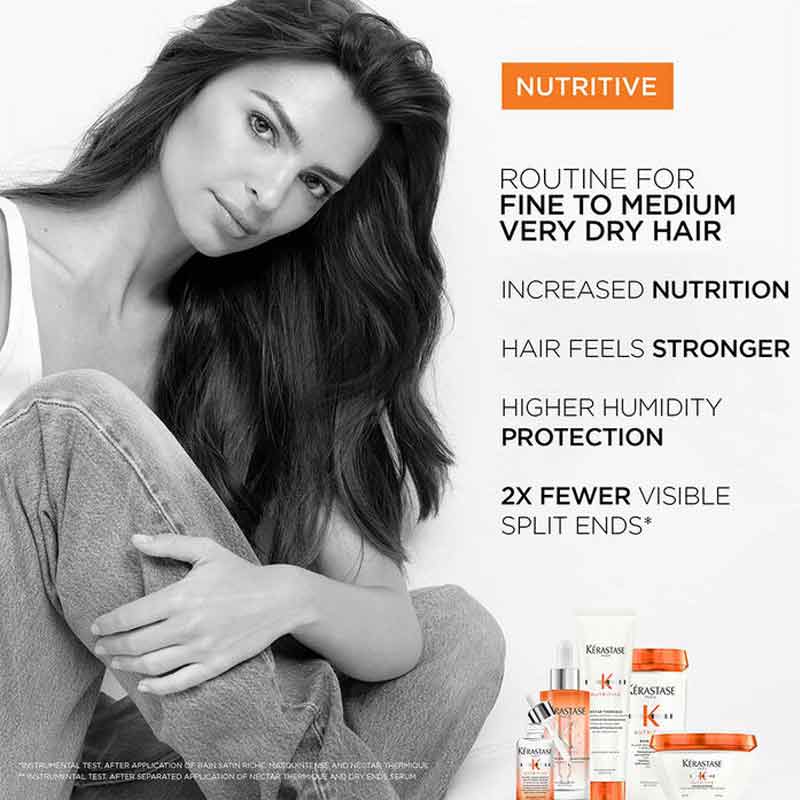 Kérastase Nutritive Deep Nutrition Rich Hair Mask for Very Dry, Medium to Thick Hair - Intense Hydration & Repair Treatment for Damaged Hair at Home or Salon