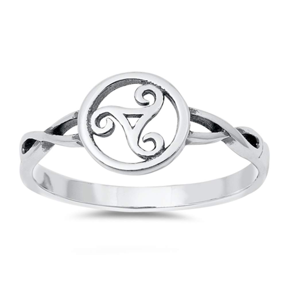 Celtic Triskele 925 Sterling Silver Ring - Infinity Band Symbol Ring for Women & Men, Elegant Jewelry Gift Box for Anniversary, Birthday & Special Occasions
