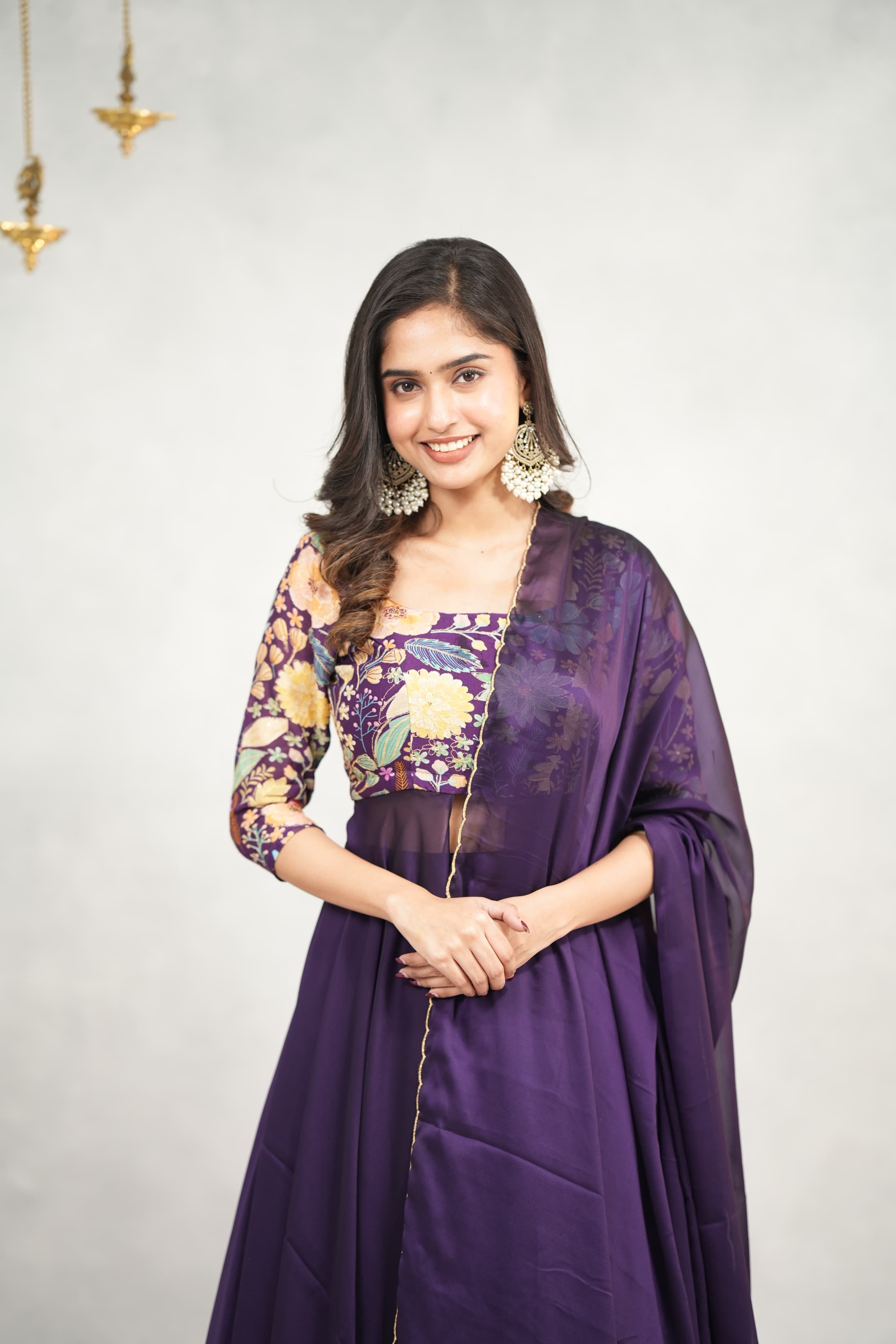 Manisha Series 3 Premium Slit Anarkali Dress with Skirt - Elegant Indian Ethnic Wear for Weddings & Festivals