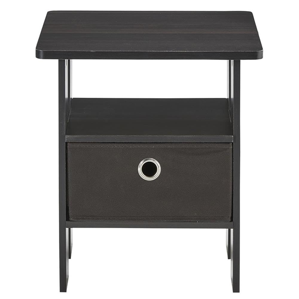 Progressive Furniture Cessna End Table - Espresso Finish Nightstand for Living Room, Bedroom & Office - Compact Side Table with Storage Shelf