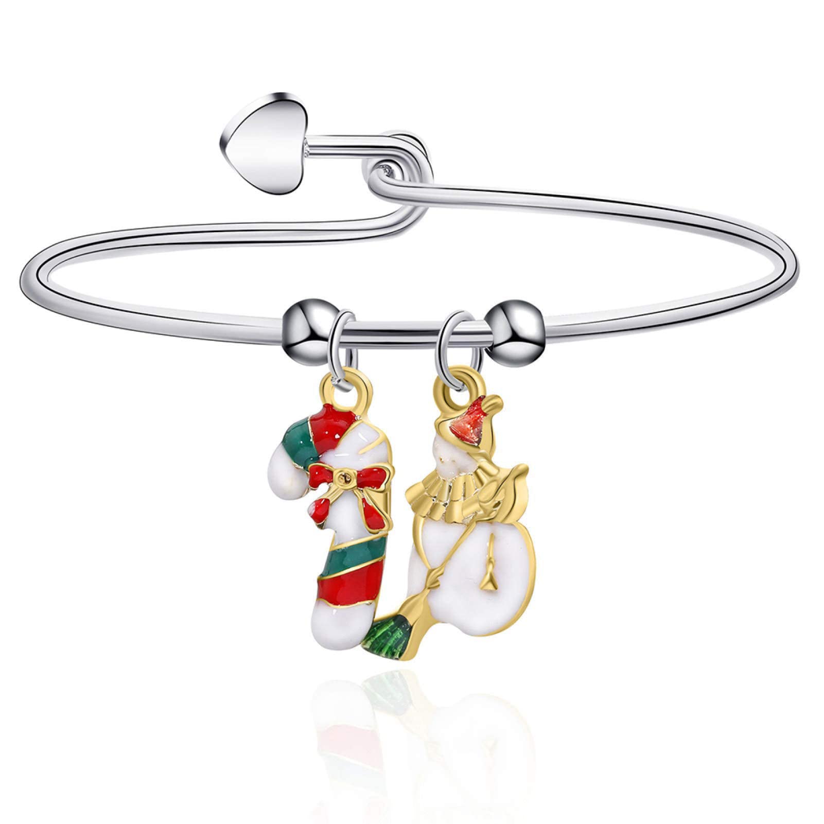 Christmas Classic Xmas Tree Elk Santa Claus Pendant Alloy Bracelet - Elegant Jewelry Gift for Women & Girls, Perfect for Valentine's Day, Christmas & Holiday Gifting - Ideal for Parties, Dating & Special Occasions